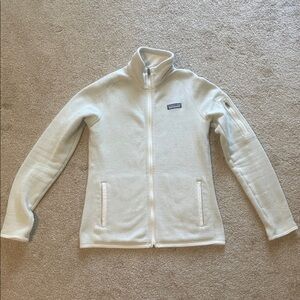 Patagonia Cream Full-Zip Fleece Jacket